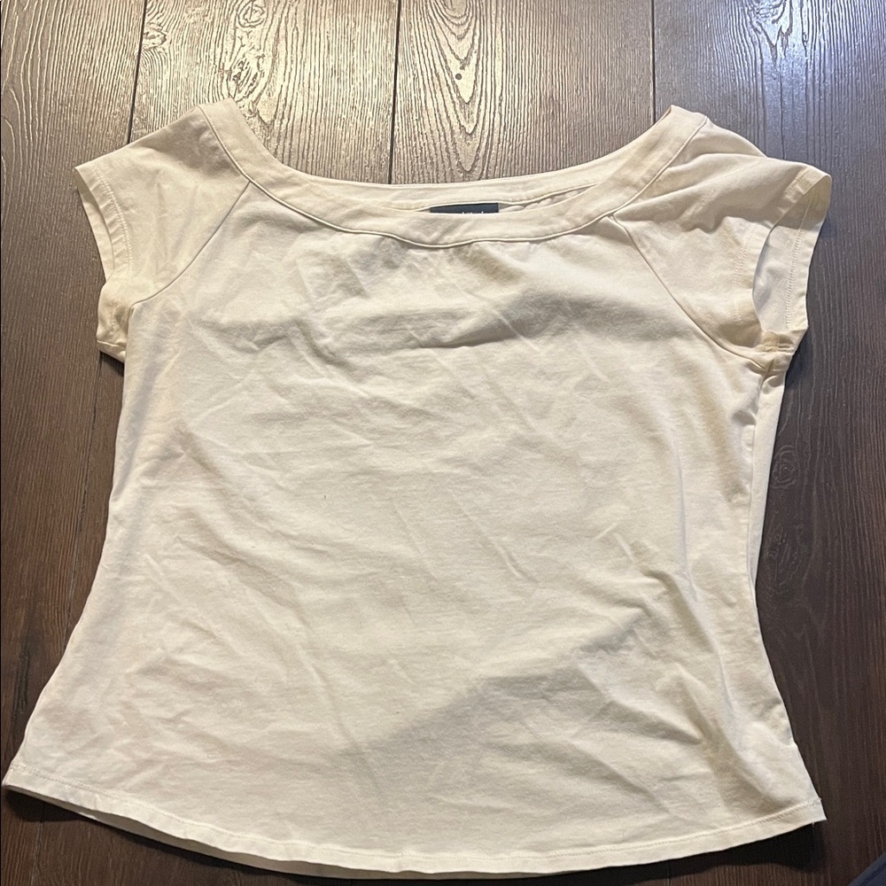 Modcloth Off-White Short Sleeve Tee